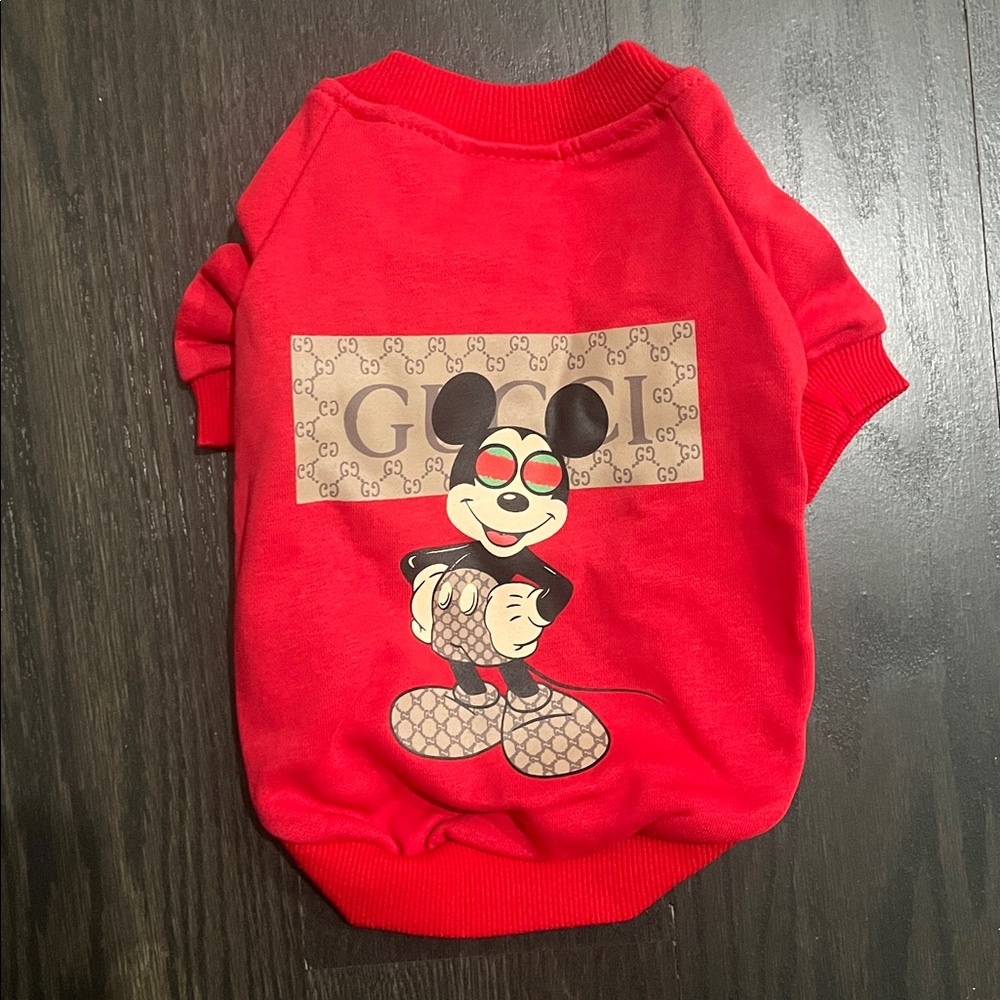 Dog Apparel Clothing Top Mickey Mouse Gucci-11 X 8”